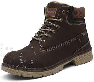 Eagsouni Mens Womens Snow Boots Warm Fur Lined Ankle Booties Hiking Trekking Trail Climbing Shoes Lace Up Anti-Slip Waterproof Working Outdoor Backpacking Boots