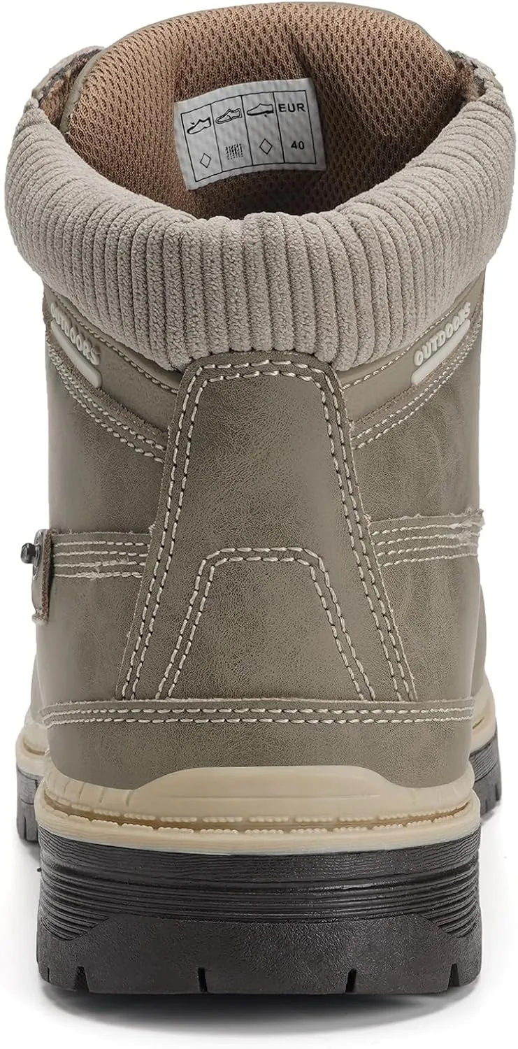 Eagsouni Mens Womens Snow Boots Warm Fur Lined Ankle Booties Hiking Trekking Trail Climbing Shoes Lace Up Anti-Slip Waterproof Working Outdoor Backpacking Boots