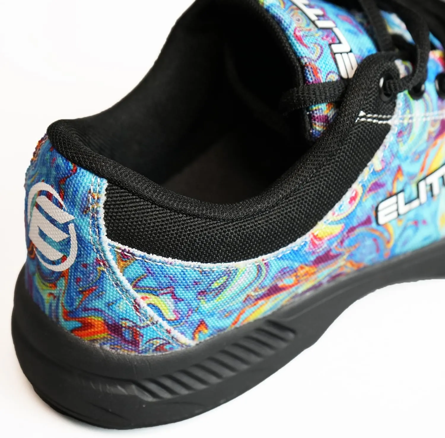 ELITE Women's Blue Swirl Bowling Shoes - Adjustable Fit, Slide Soles, Komfort-Lite Comfort, and Lightweight