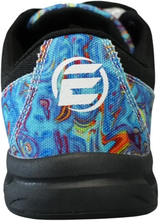 ELITE Women's Blue Swirl Bowling Shoes - Adjustable Fit, Slide Soles, Komfort-Lite Comfort, and Lightweight
