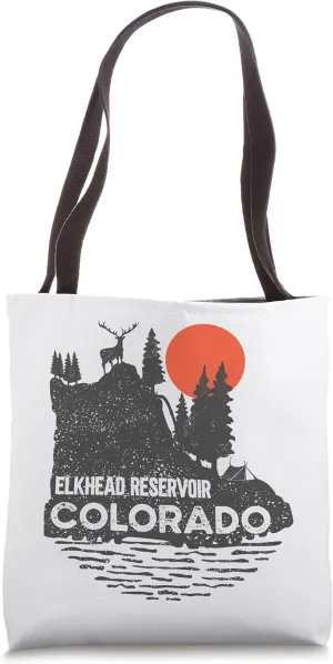 Elkhead Reservoir Colorado hiking camping nature deer design Tote Bag