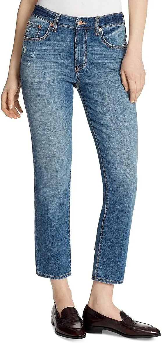 Ella Moss Women's High Rise Slim Straight Ankle Jean