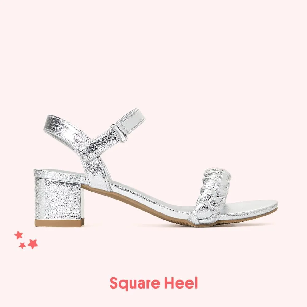 FabKids Girls Braided Open Toe Ankle Strap Flat Lightly Padded Sandals Summer Holiday Party Dress Shoes for Toddler Little Kid Big Kid