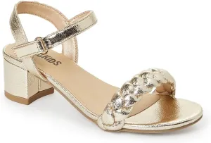 FabKids Girls Braided Open Toe Ankle Strap Flat Lightly Padded Sandals Summer Holiday Party Dress Shoes for Toddler Little Kid Big Kid