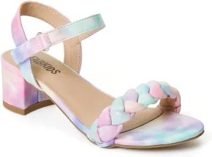 FabKids Girls Braided Open Toe Ankle Strap Flat Lightly Padded Sandals Summer Holiday Party Dress Shoes for Toddler Little Kid Big Kid