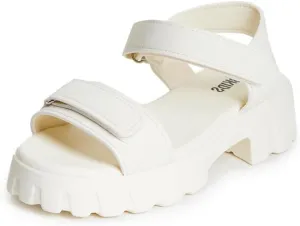FabKids Girl's Flat Sandals Comfort Adjustable Double Strap Slip on Leather Footbed Sandals for Toddler Little Kid Big Kid