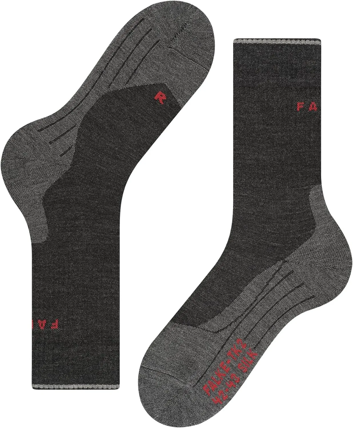 FALKE Men's TK2 Explore Wool Silk Hiking Socks, 1 Pair