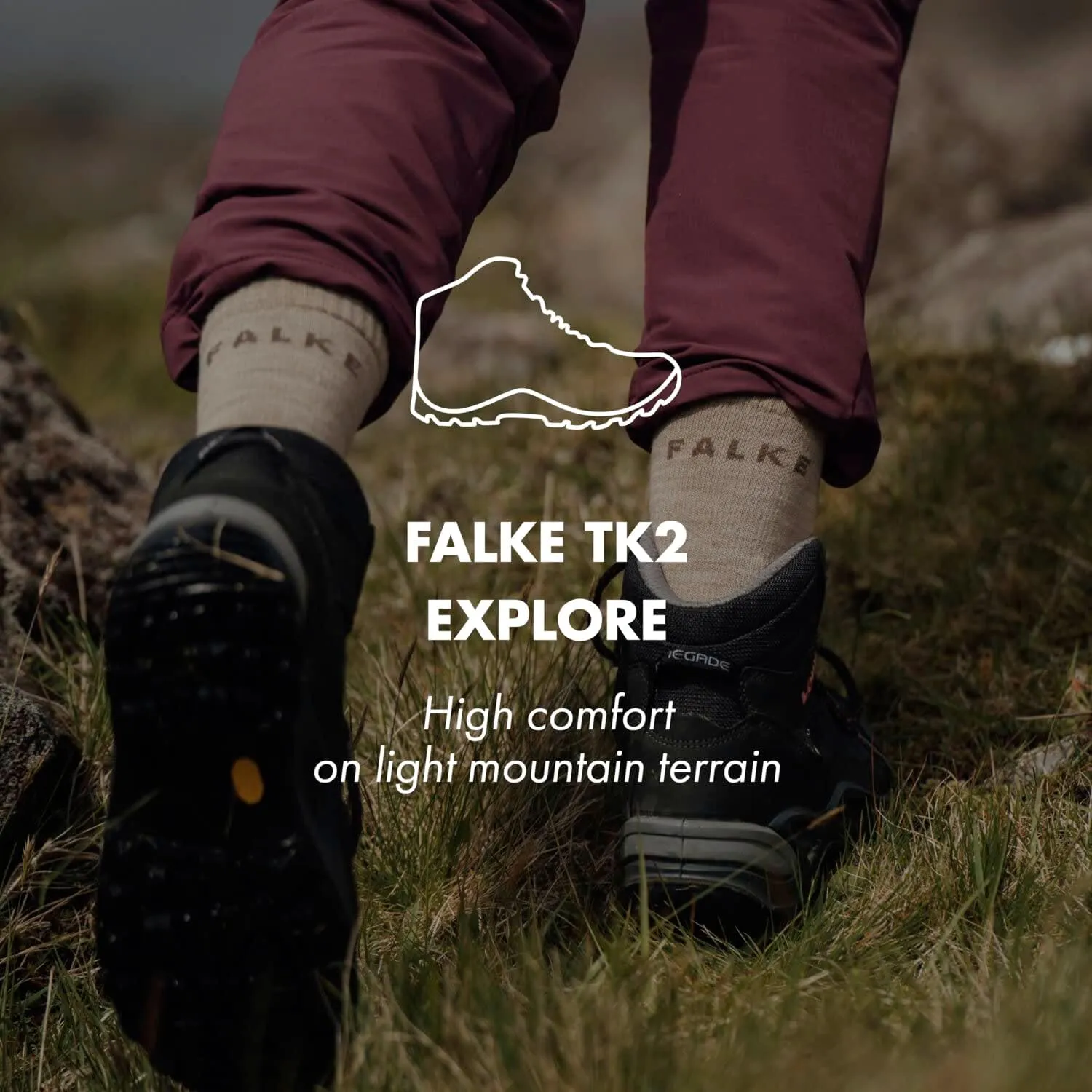 FALKE Women's TK2 Crest Hiking Socks, Merino Wool, More Colors, 1 Pair