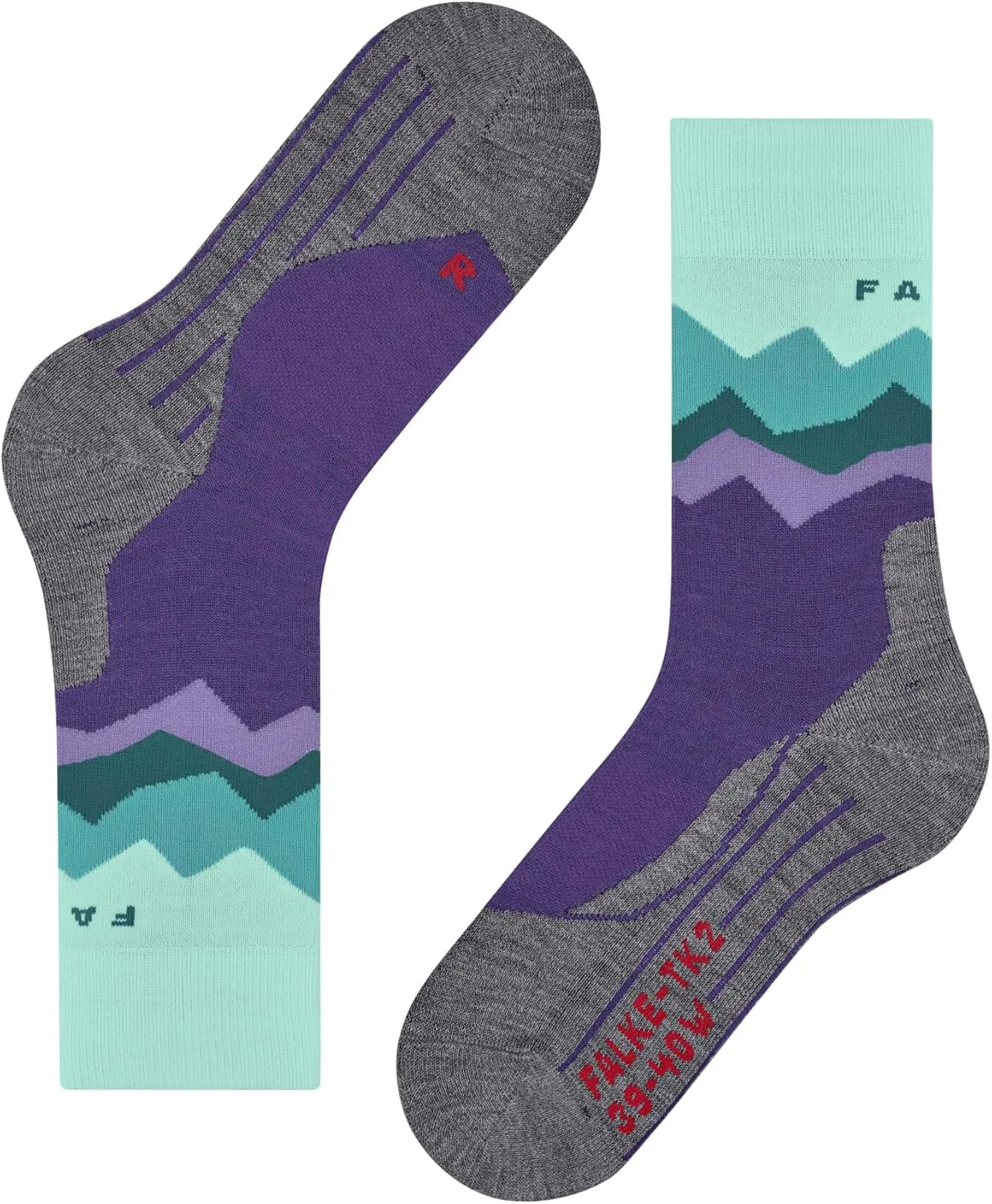 FALKE Women's TK2 Explore Crest Hiking Socks, Quick Dry Merino Wool, 1 Pair