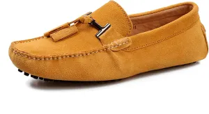 Fashion Mens Handmade Suede Leather Casual Loafers Shoes Plus Size Soft Comfortable Driving Walking Shoes