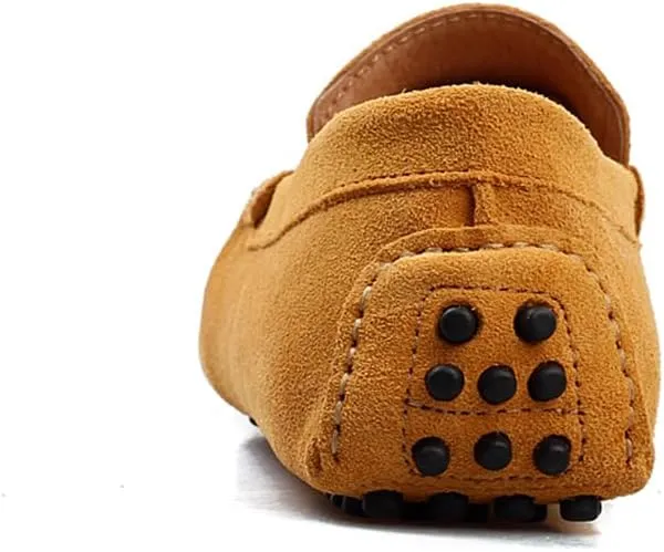 Fashion Mens Handmade Suede Leather Casual Loafers Shoes Plus Size Soft Comfortable Driving Walking Shoes