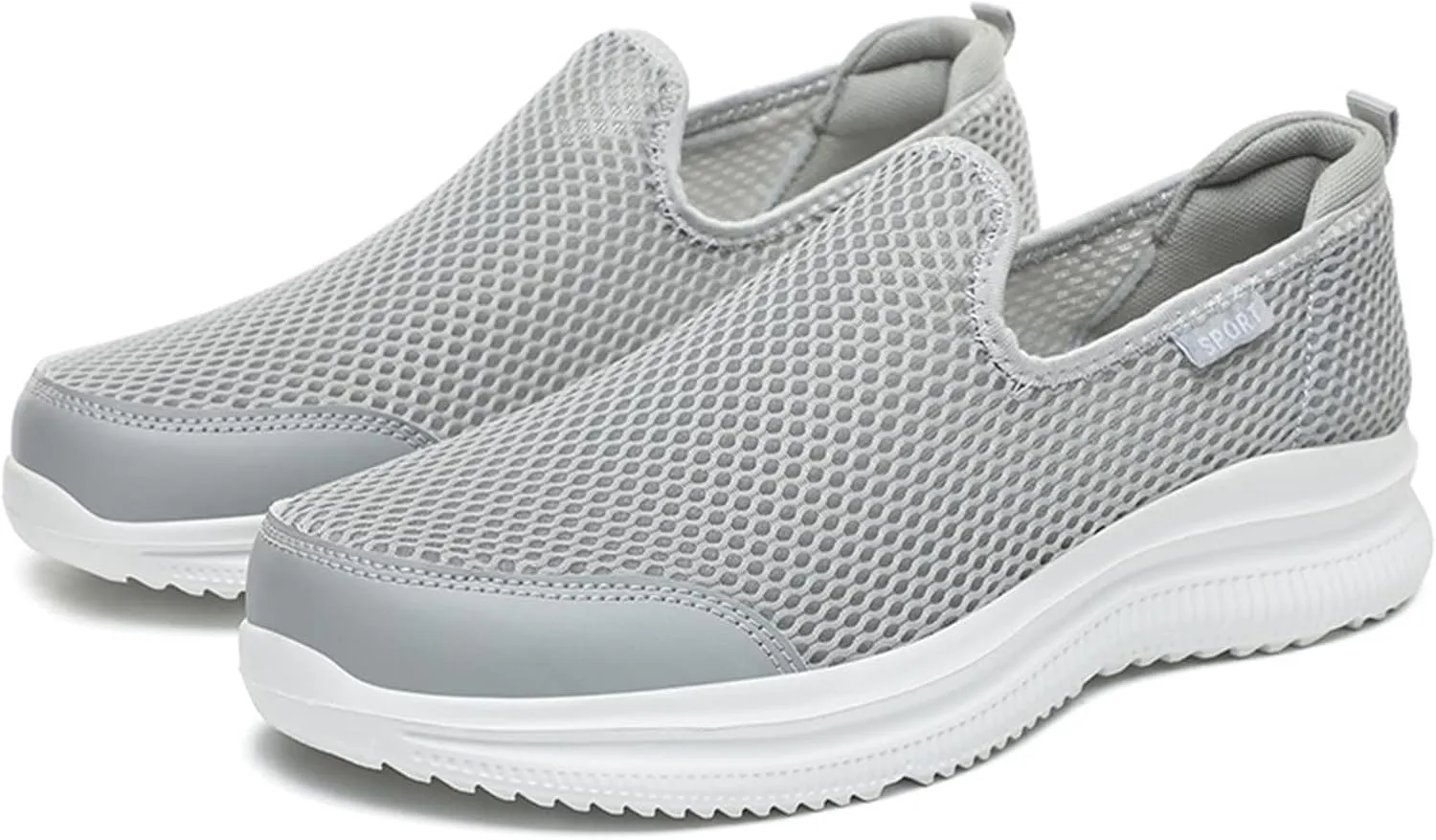 Fashion Summer Men Breathable Mesh Shallow Mouth Slip On Lightweight Casual Shoes Sneaker Insoles Men