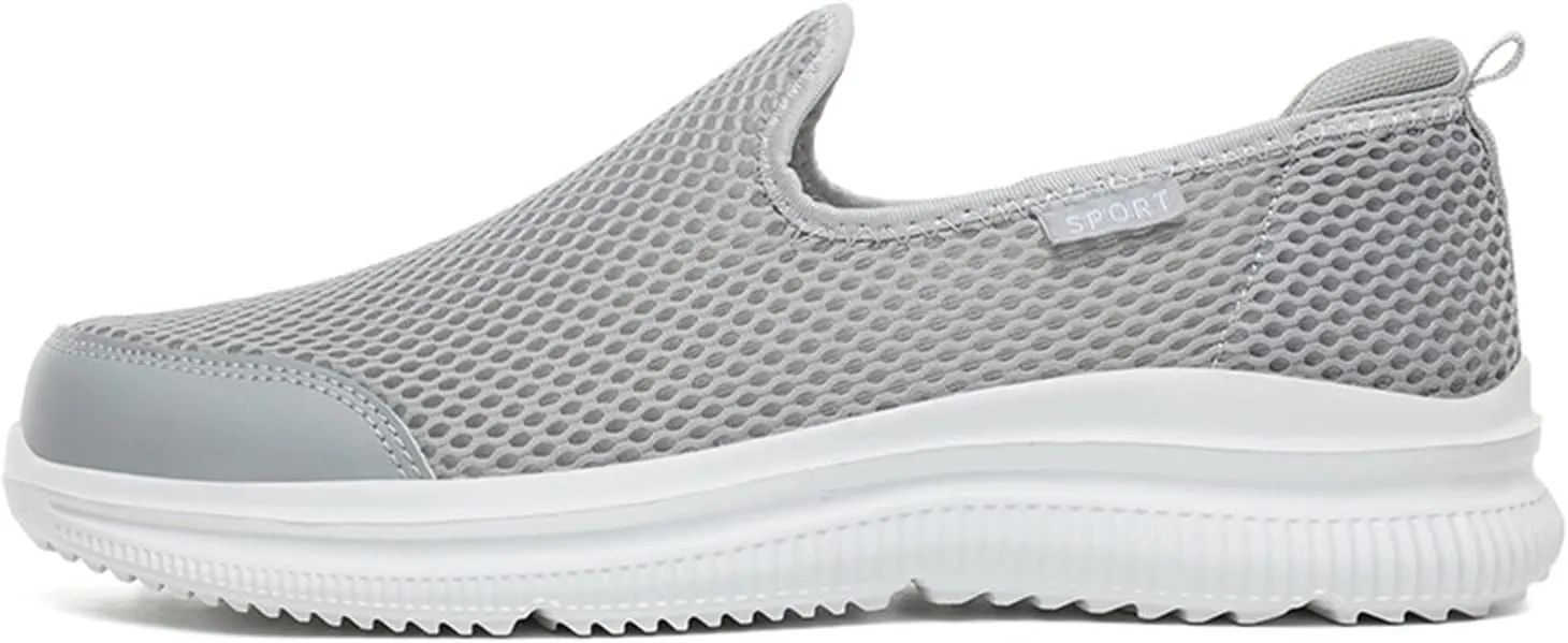 Fashion Summer Men Breathable Mesh Shallow Mouth Slip On Lightweight Casual Shoes Sneaker Insoles Men