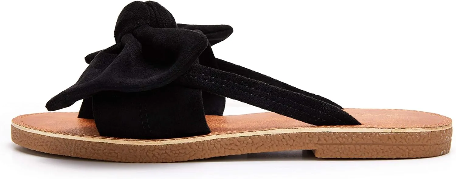 FISACE Womens Slip On Flip Flops Ring Toe Strappy Summer Gladiator Flat Sandals