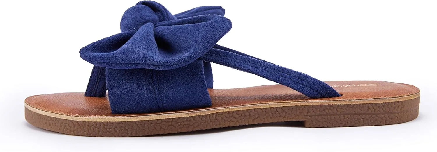 FISACE Womens Slip On Flip Flops Ring Toe Strappy Summer Gladiator Flat Sandals