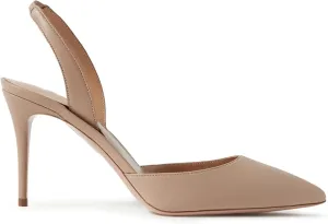 FOWT Beige Slip On C-Shaped Single Strap Backless Elastic Band Pumps for Women Closed Pointed Toe High Stiletto Heel Mules Dress Shoes for Party Wedding Office Full Size 4-16 M US