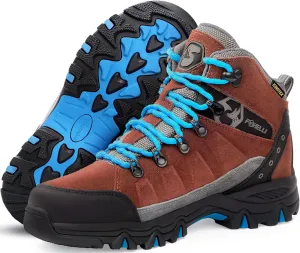 Foxelli Women’s Hiking Boots - Waterproof Lightweight & Breathable Suede Leather