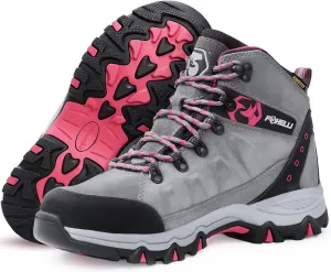 Foxelli Women’s Hiking Boots - Waterproof Lightweight & Breathable Suede Leather