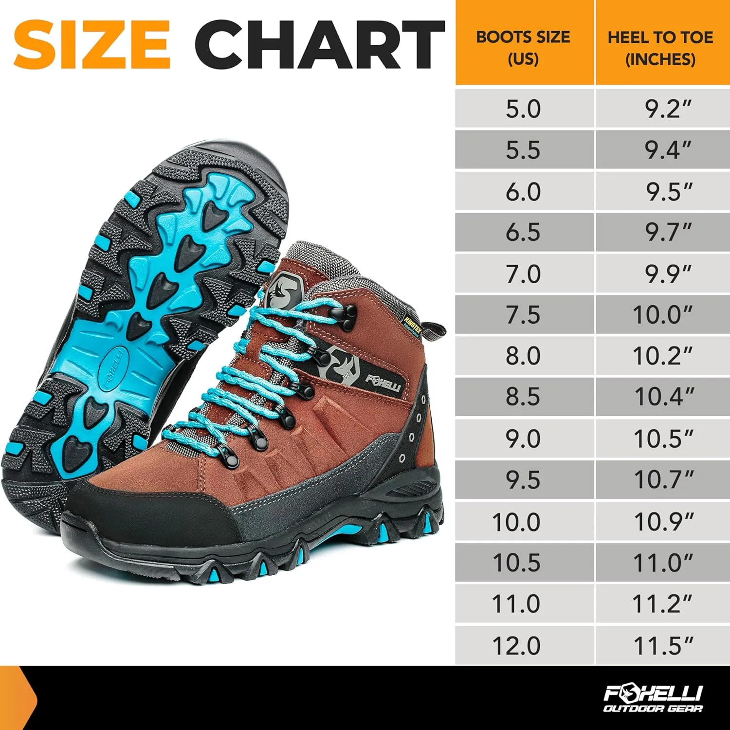 Foxelli Women’s Hiking Boots - Waterproof Lightweight & Breathable Suede Leather