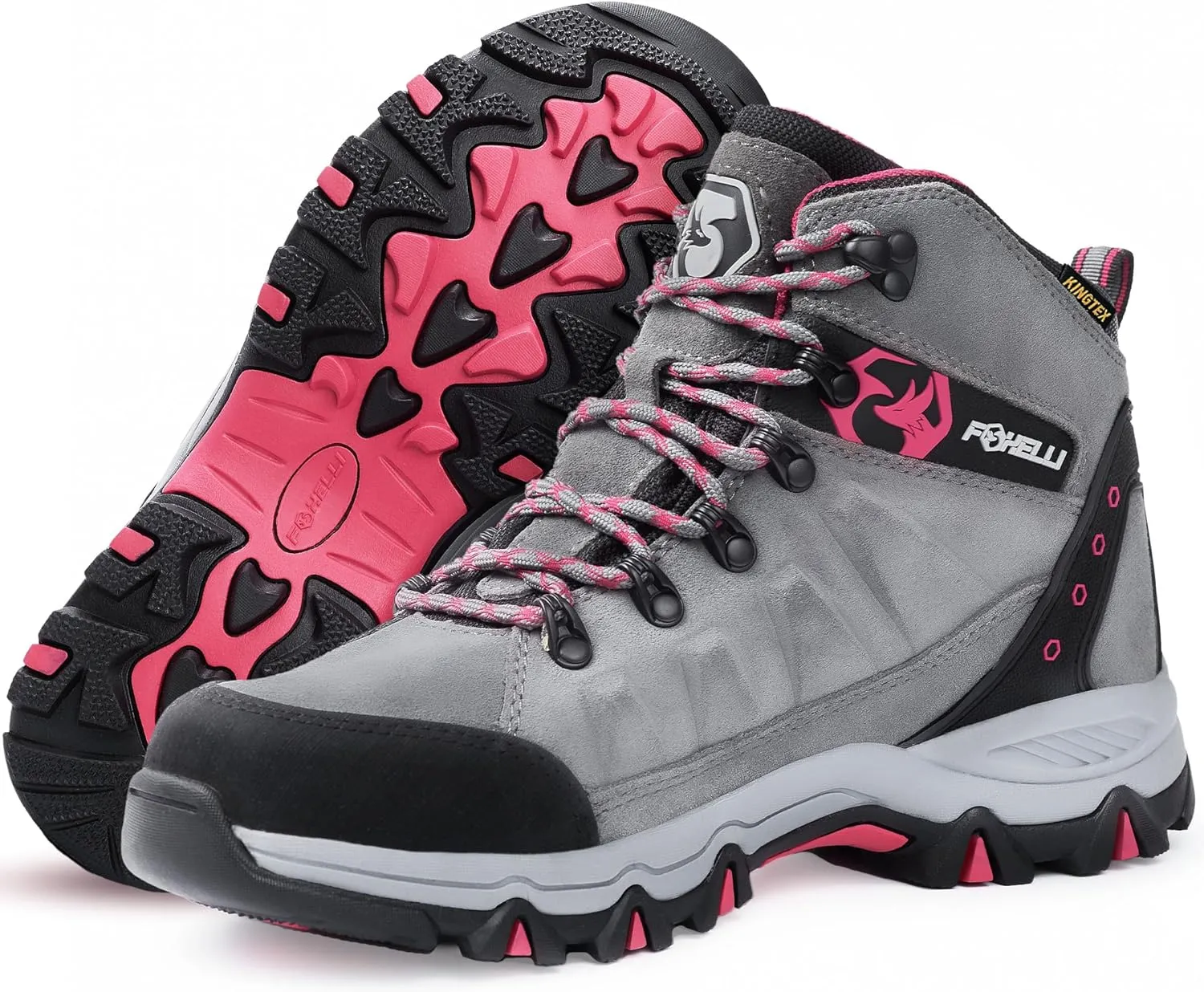 Foxelli Women’s Hiking Boots - Waterproof Lightweight & Breathable Suede Leather