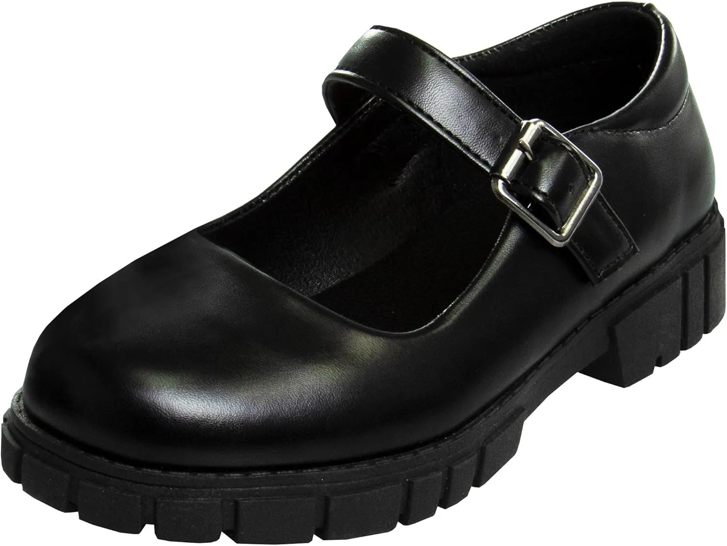 French Toast Girls Round Toe Ankle Strap Maryjane School Shoes - Mary Jane Chunky Platform Oxford Dress Shoe Pumps - Black/Navy/Brown (Size 12-5 Little Kid/Big Kid)