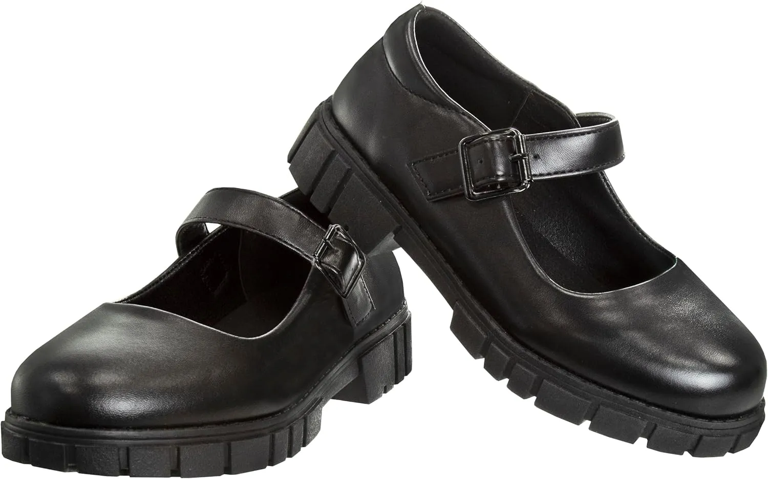 French Toast Girls Round Toe Ankle Strap Maryjane School Shoes - Mary Jane Chunky Platform Oxford Dress Shoe Pumps - Black/Navy/Brown (Size 12-5 Little Kid/Big Kid)