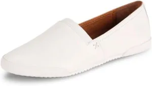 Frye Melanie Slip On Shoes for Women Crafted from Premium Leather with White Rubber Toe Bumpers and Soles, Leather Lining, and Removable Footbeds – 1 ¼” Outsole