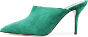 FSJ Women Basic Pointed Toe Mules Stiletto Heels Sandals Slip On Evening Party Shoes Size 4-15 US