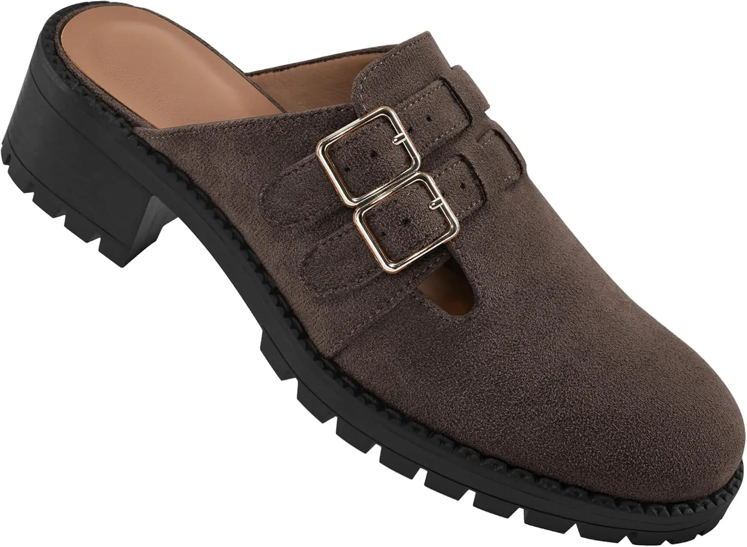FUDYNMALC Womens Mules Chunky Clogs: Comfortable Slip On Dress Shoes Platform Backless Slides Loafers for Work Business Casual
