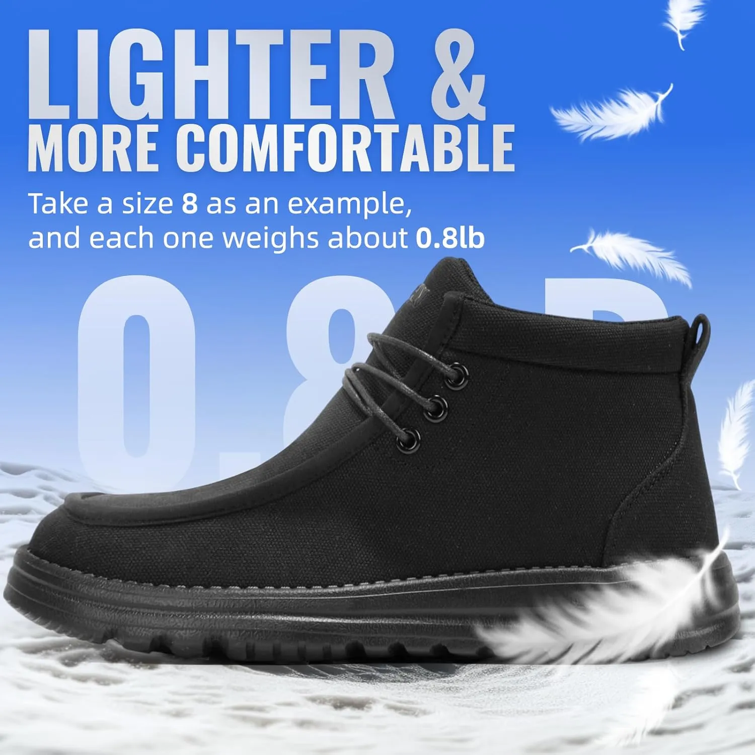 Furuian Steel Toe Shoes for Men High-top Safety Shoes for Men Lightweight Work Boots Canvas Steel Toe Sneakers Comfortable Work Loafers Zapatos De Trabajo para Hombres