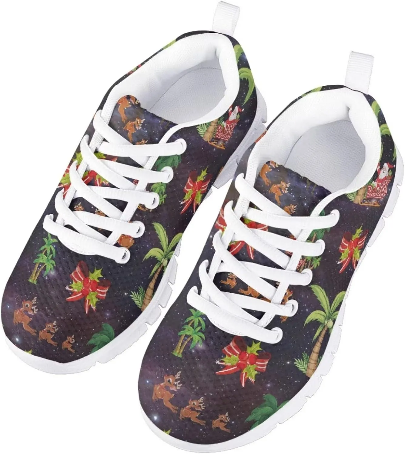 GIFTPUZZ Unisex-Child Climbing Tennis Shoes Running Lace-up Sneaker Breathable Mesh Athletic Sneakers