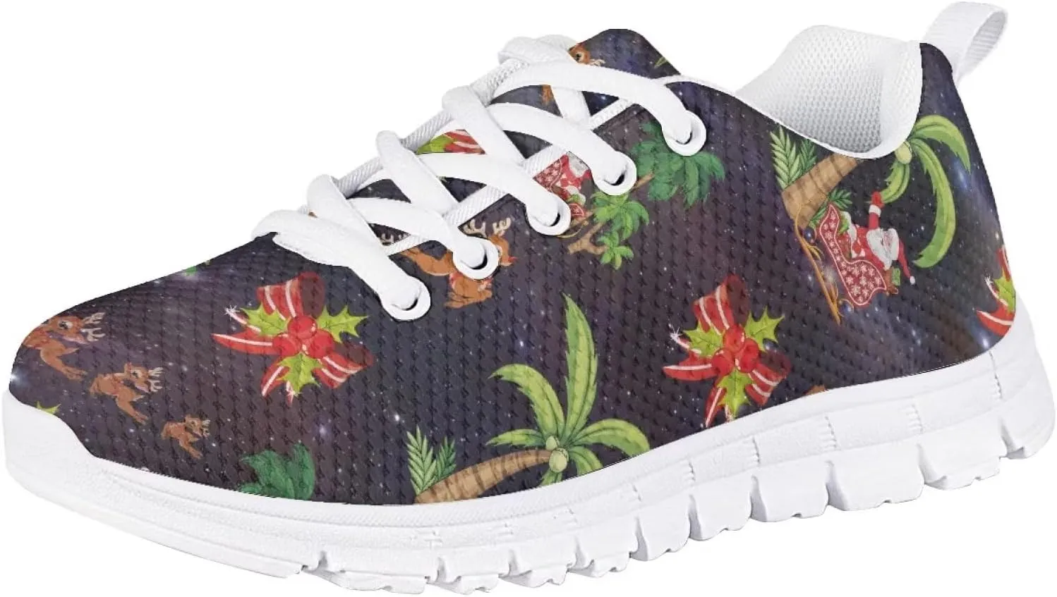 GIFTPUZZ Unisex-Child Climbing Tennis Shoes Running Lace-up Sneaker Breathable Mesh Athletic Sneakers