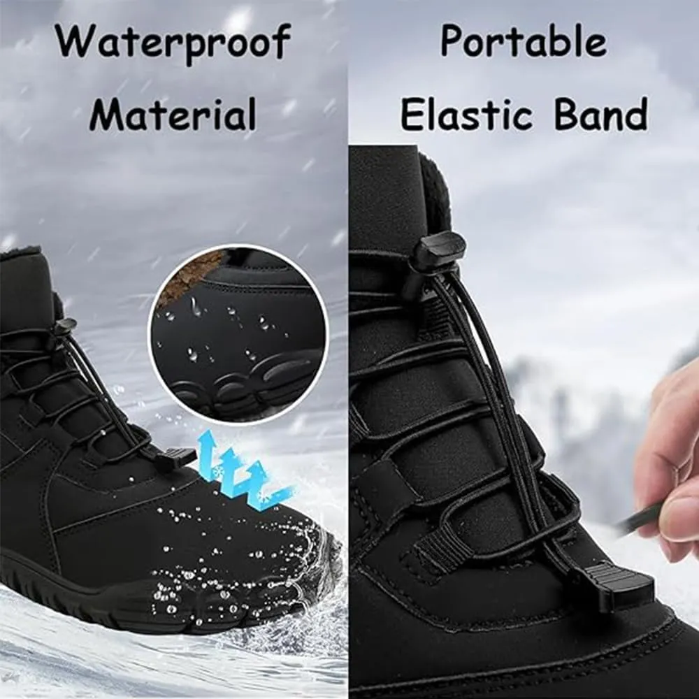 Giltpeak Hike Winter Barefoot Shoes for Elderly Women Mens, Waterproof Wide Hike Barefoot Winter, Winter Wide Toe Barefoot Hiking Shoes Boots