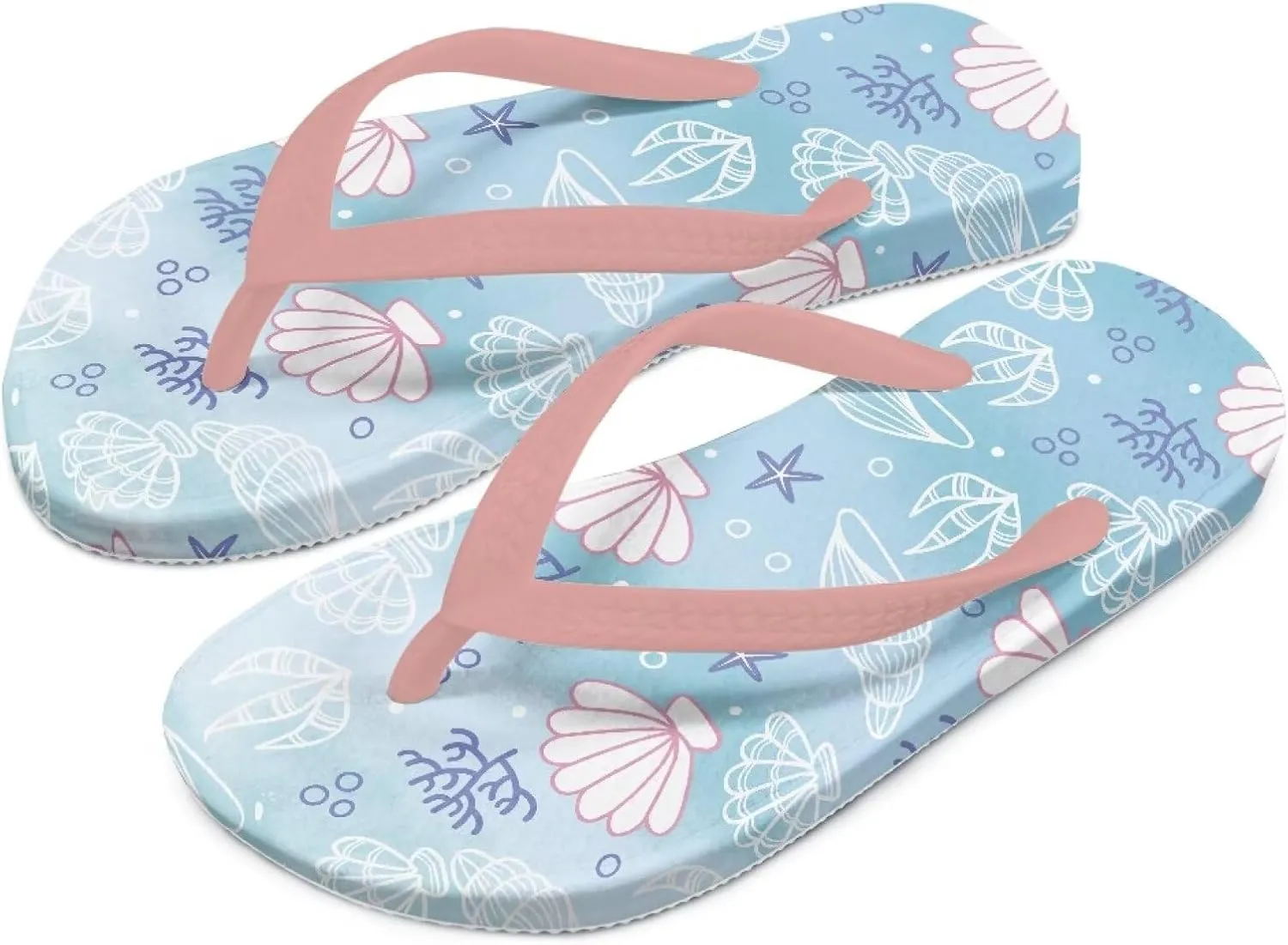 Girls Kids Beach Flip Flops Children's Flip Flops Basic Non-Slip Sole Sandals Pink Straps