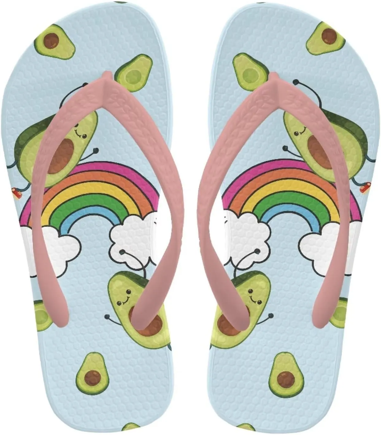 Girls Kids Beach Flip Flops Children's Flip Flops Basic Non-Slip Sole Sandals Pink Straps
