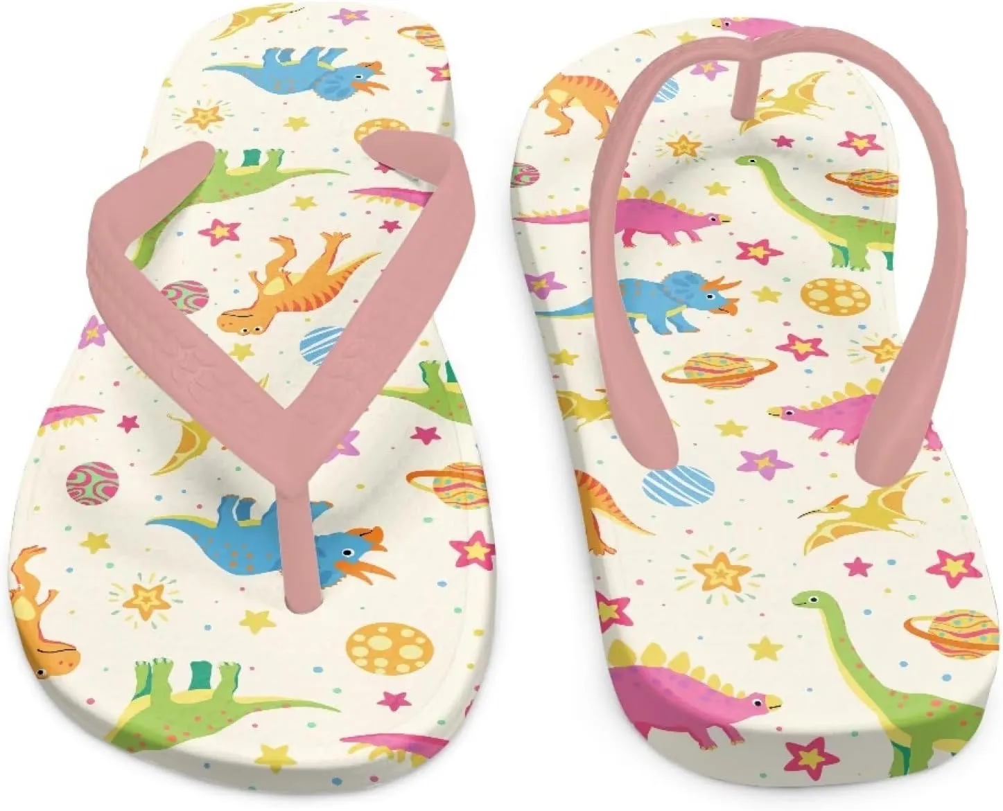 Girls Kids Beach Flip Flops Children's Flip Flops Basic Non-Slip Sole Sandals Pink Straps