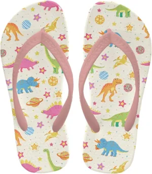 Girls Kids Beach Flip Flops Children's Flip Flops Basic Non-Slip Sole Sandals Pink Straps