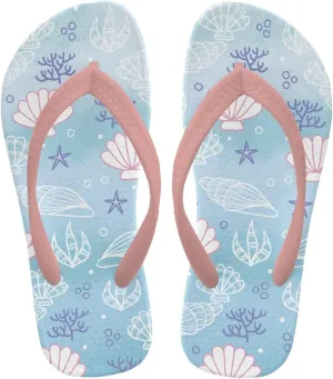 Girls Kids Beach Flip Flops Children's Flip Flops Basic Non-Slip Sole Sandals Pink Straps