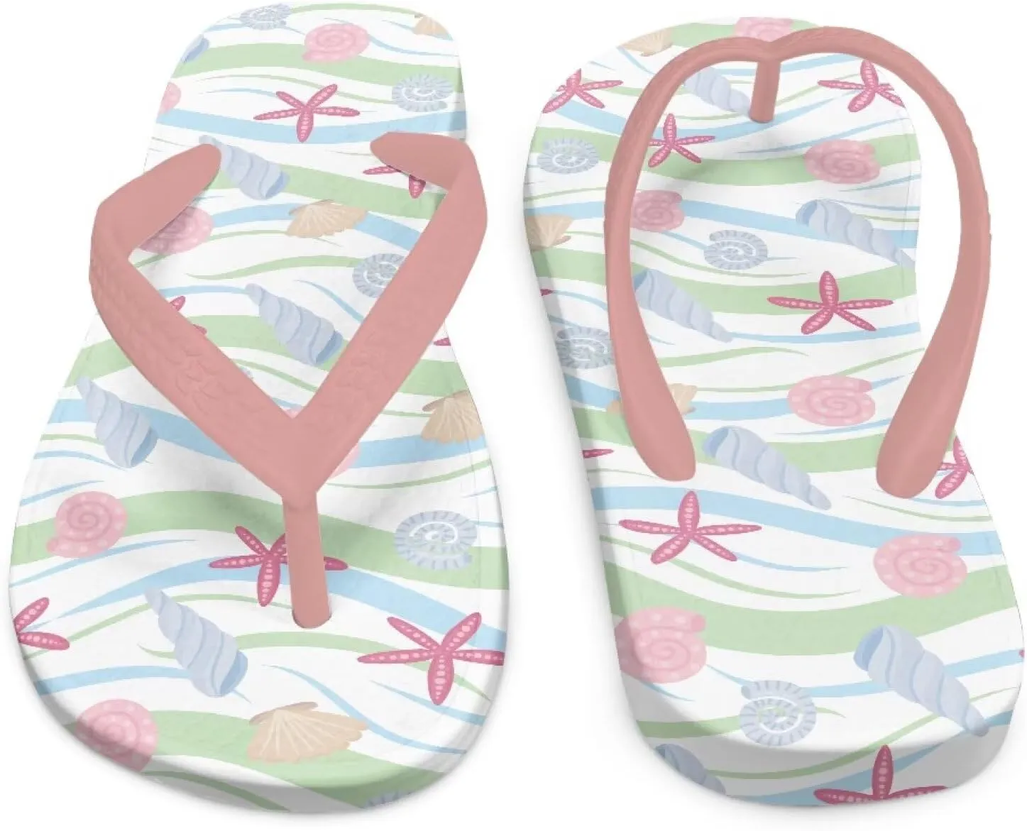 Girls Kids Beach Flip Flops Children's Flip Flops Basic Non-Slip Sole Sandals Pink Straps