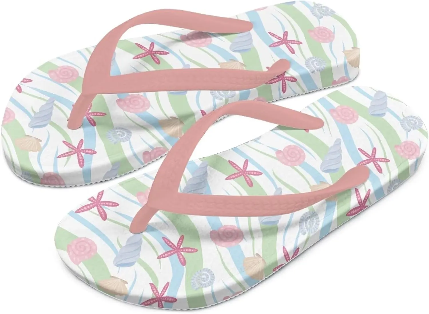 Girls Kids Beach Flip Flops Children's Flip Flops Basic Non-Slip Sole Sandals Pink Straps