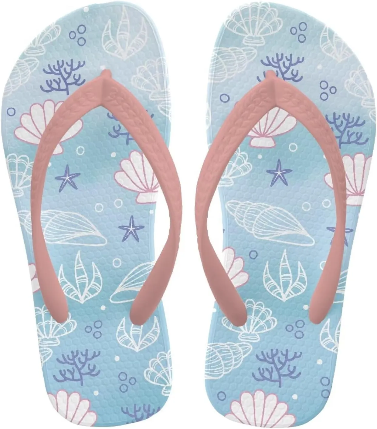 Girls Kids Beach Flip Flops Children's Flip Flops Basic Non-Slip Sole Sandals Pink Straps