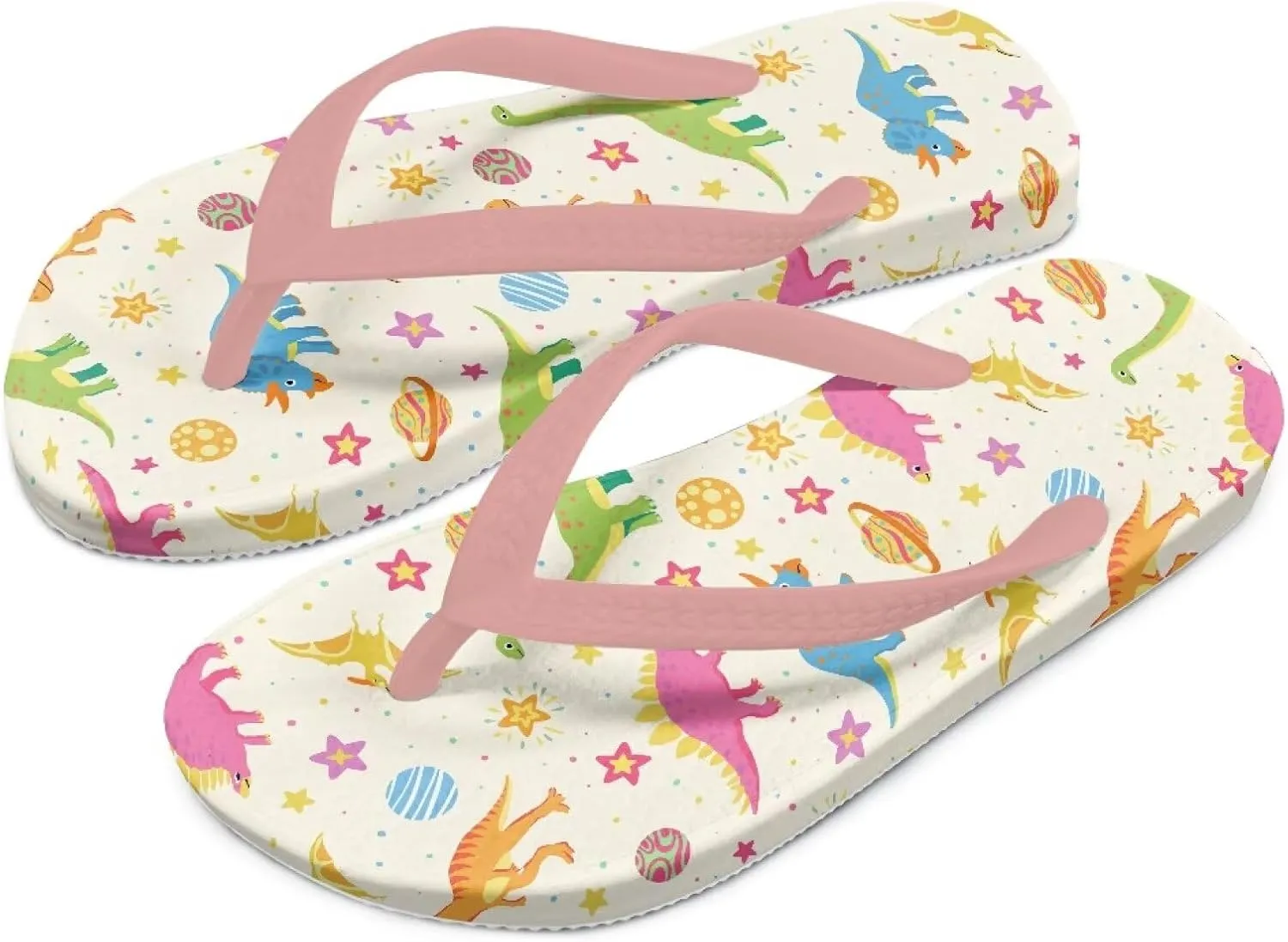 Girls Kids Beach Flip Flops Children's Flip Flops Basic Non-Slip Sole Sandals Pink Straps