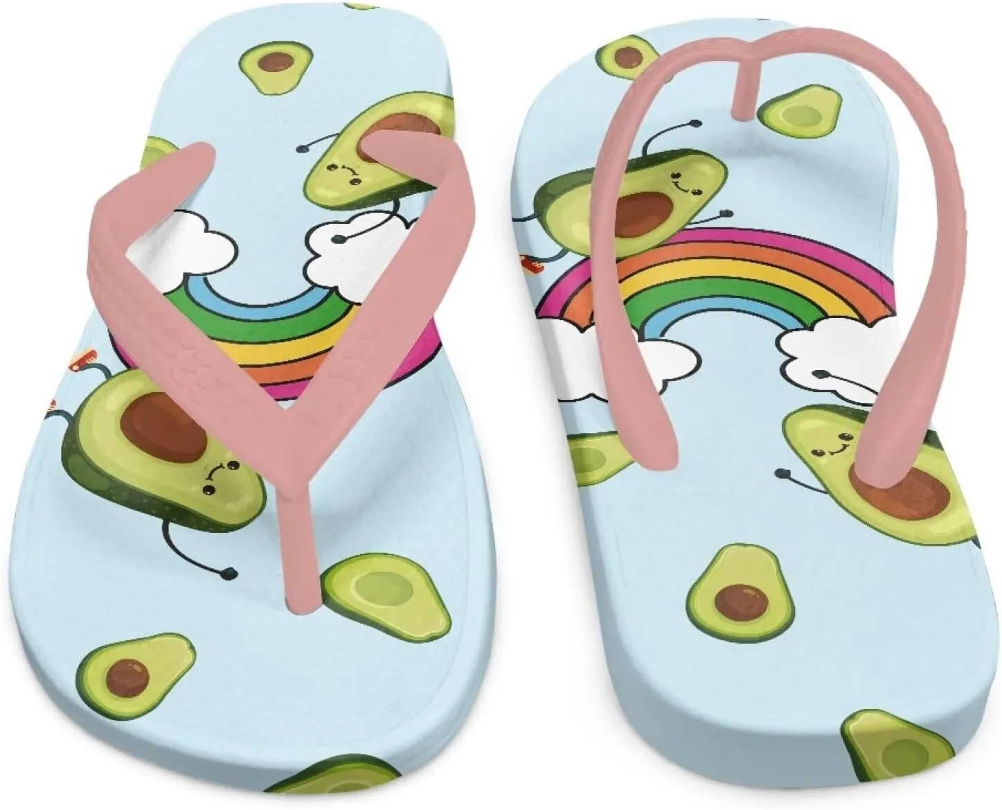 Girls Kids Beach Flip Flops Children's Flip Flops Basic Non-Slip Sole Sandals Pink Straps