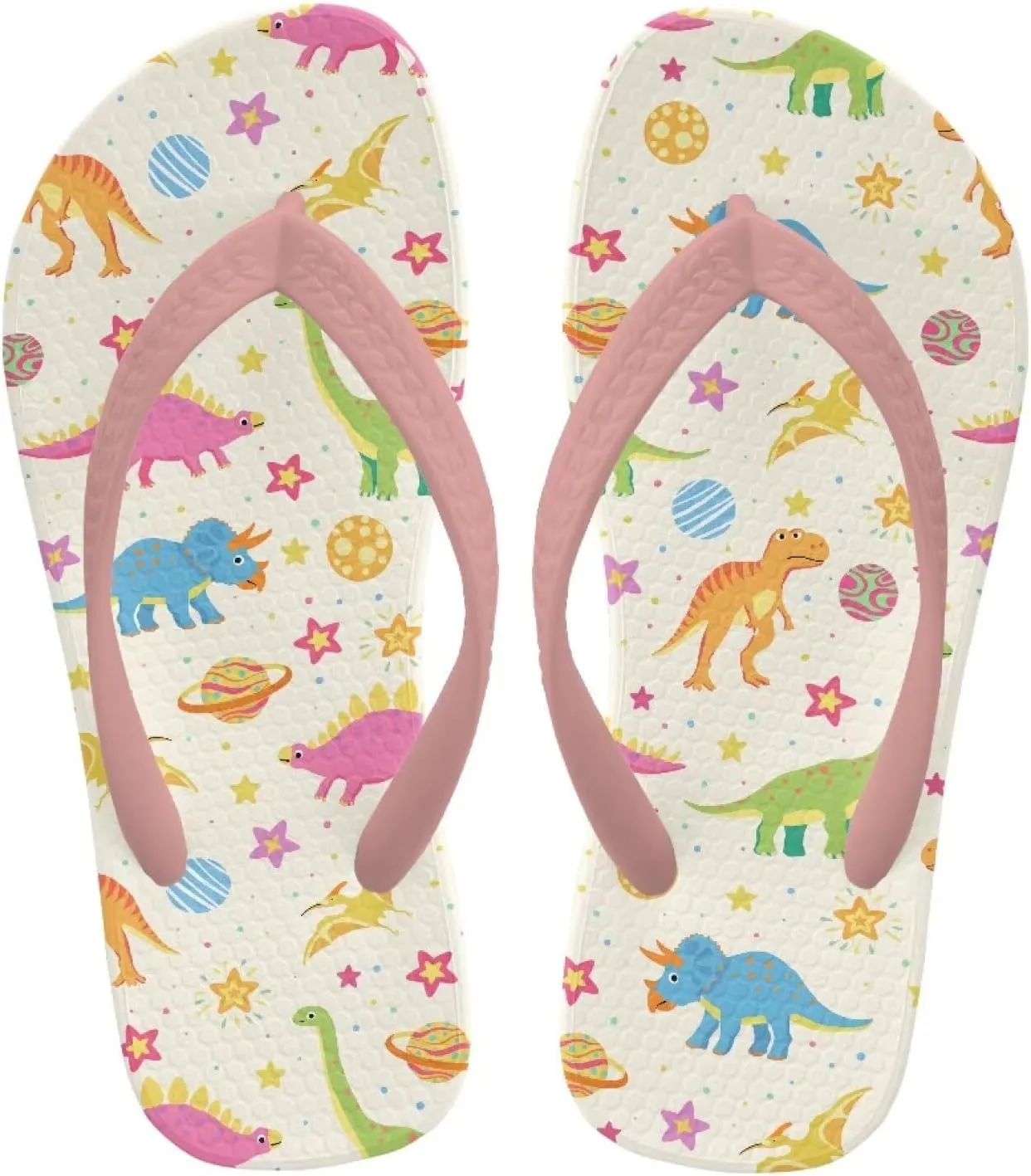 Girls Kids Beach Flip Flops Children's Flip Flops Basic Non-Slip Sole Sandals Pink Straps