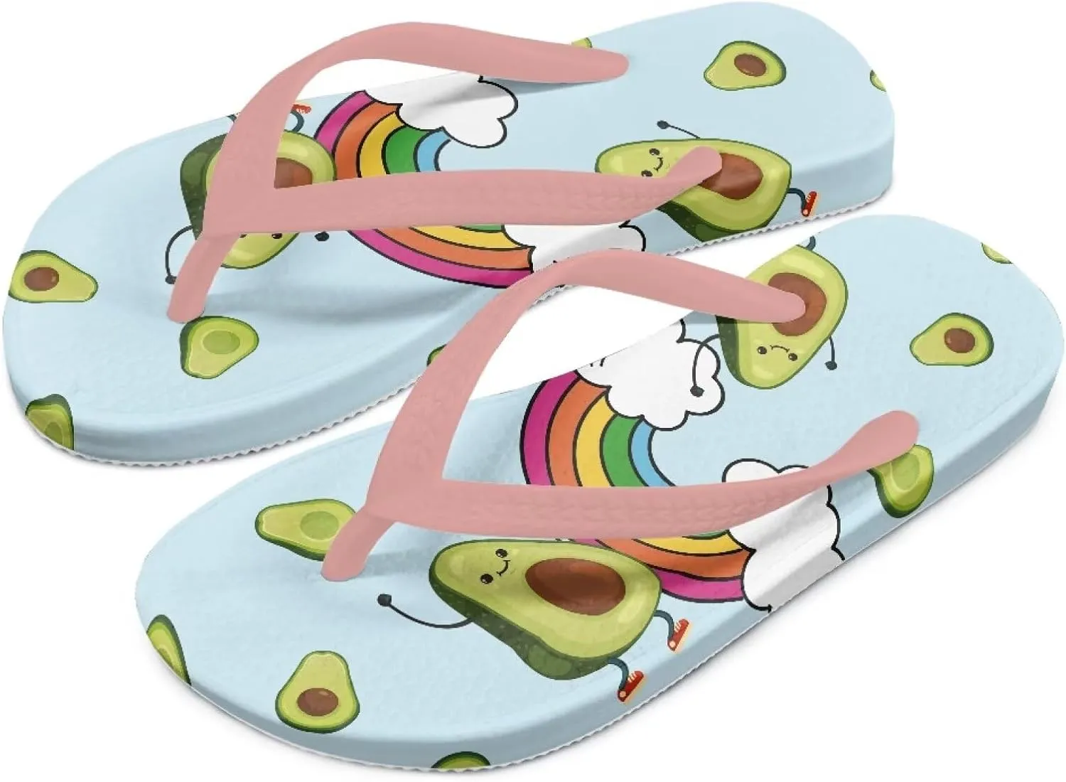 Girls Kids Beach Flip Flops Children's Flip Flops Basic Non-Slip Sole Sandals Pink Straps
