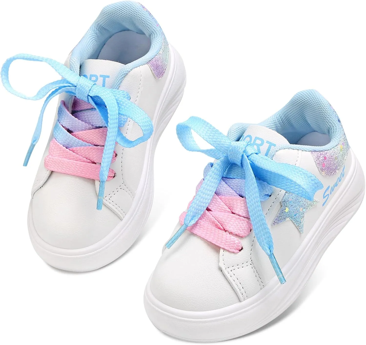 Girls Sneakers Glitter Tennis Shoes Lightweight Non-Slip Running Walking Shoes for Toddler/Little Kid/Big Kid