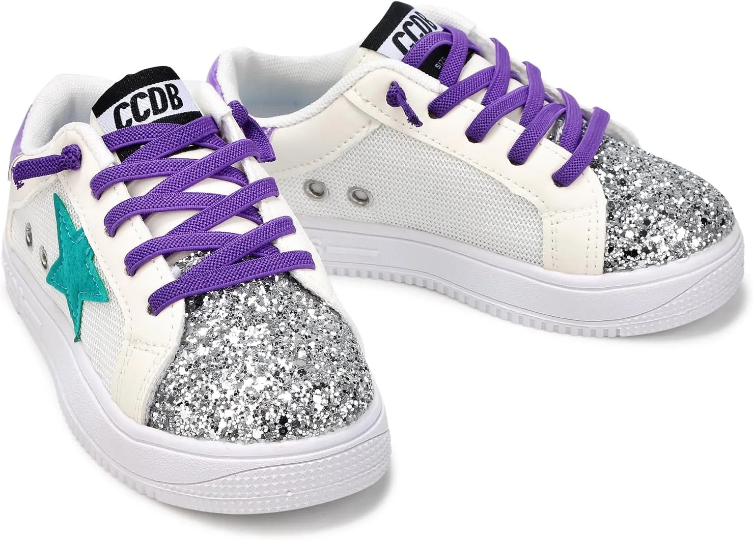 Girls Sneakers Glitter Tennis Shoes Lightweight Non-Slip Running Walking Shoes for Toddler/Little Kid/Big Kid