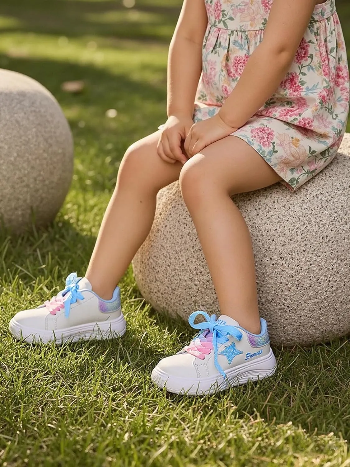Girls Sneakers Glitter Tennis Shoes Lightweight Non-Slip Running Walking Shoes for Toddler/Little Kid/Big Kid