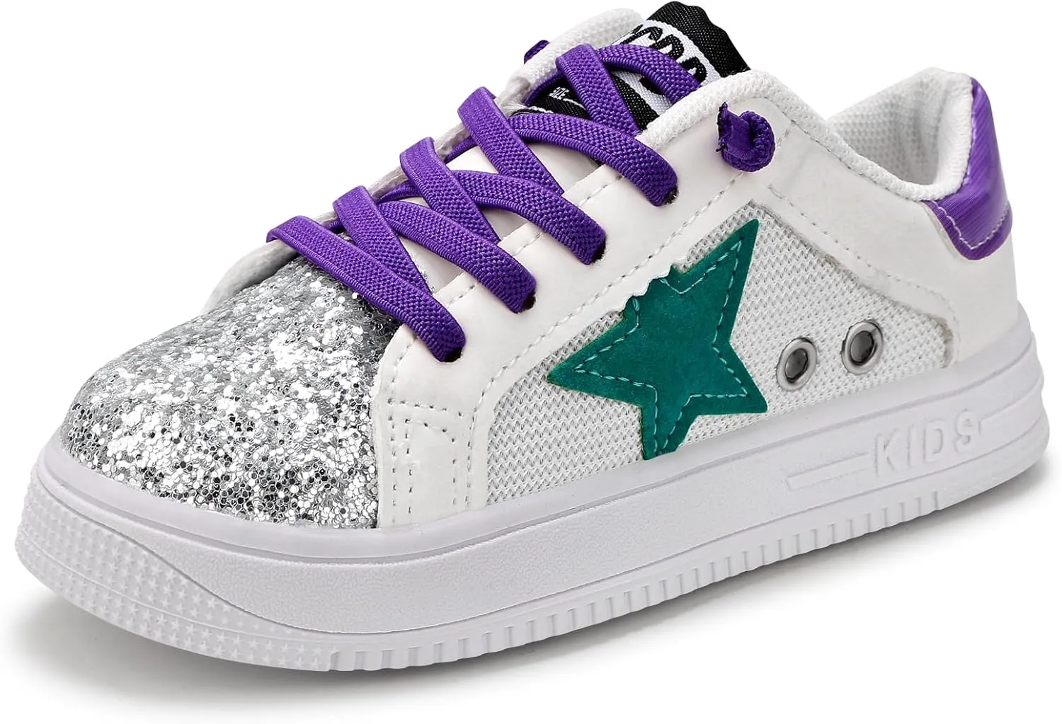 Girls Sneakers Glitter Tennis Shoes Lightweight Non-Slip Running Walking Shoes for Toddler/Little Kid/Big Kid