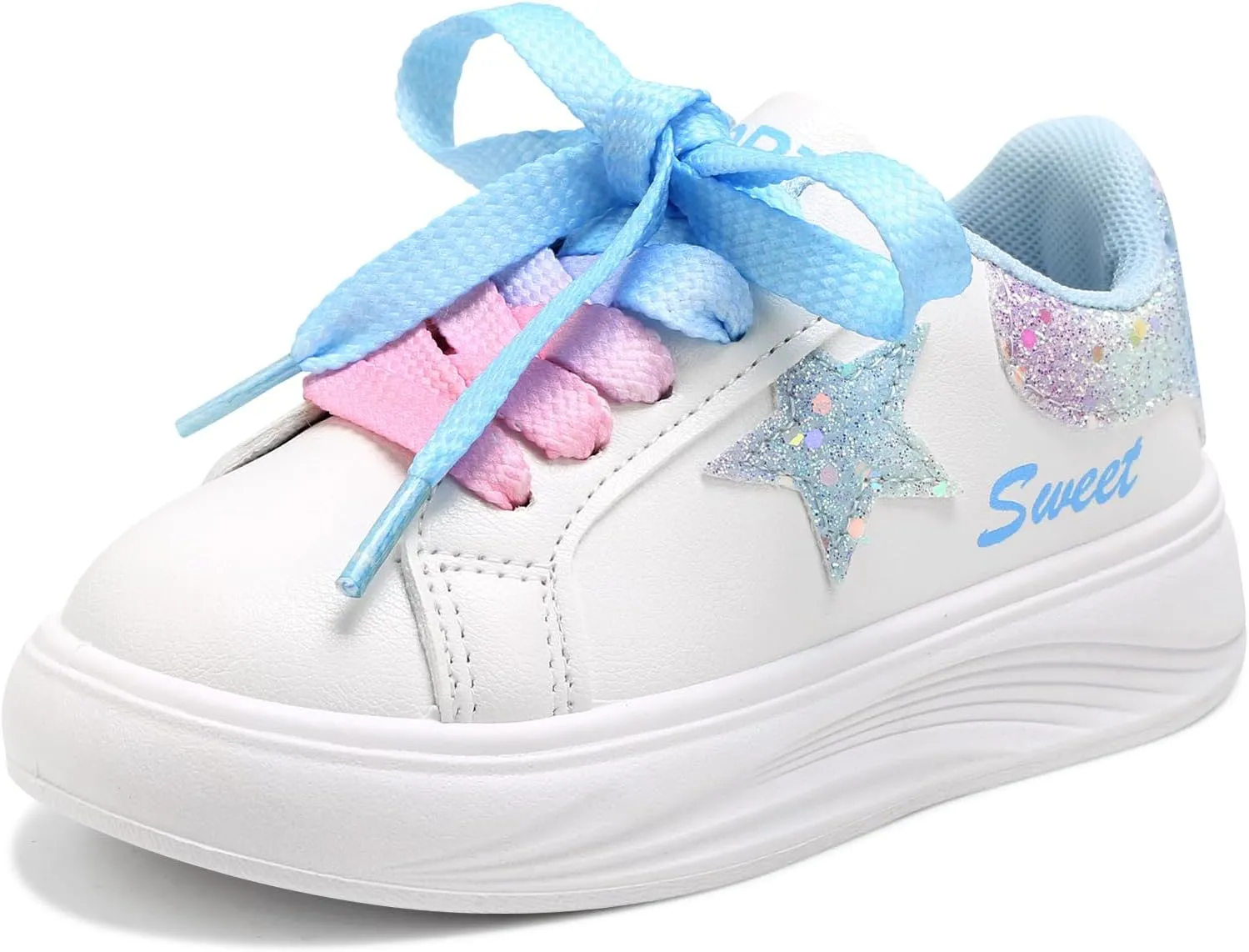 Girls Sneakers Glitter Tennis Shoes Lightweight Non-Slip Running Walking Shoes for Toddler/Little Kid/Big Kid